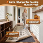 Veken Non Slip Cushioned Runner Rug Pad Gripper 2 x 7 Ft, Felt and Silicone Backing, 1/4 inch Thick Carpet Liner for Hardwood Floors and Finishes, Under Area Rugs Anti Skid Mat, Keep Rugs in Place