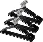 Tosnail 50 Pack 16-Inch Stainless Steel Wire Metal Hangers, Non-Slip Hanger, Space Saving Closet Clothes Hangers - Black