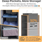 Deep Hanging Closet Organizers and Storage, Closet Hanging Storage Shelves with 5 Shelves and 4 Mesh Pockets, Heavy-Duty Closet Organizer for Clothes, Hats, and RVs and Dorm Essential,1-Pack, Grey
