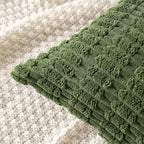 MIULEE Pack of 2 Spring Corduroy Decorative Throw Pillow Covers 18x18 Inch Soft Boho Striped Pillow Covers Modern Farmhouse Home Decor for Summer Sofa Living Room Couch Bed Moss Green