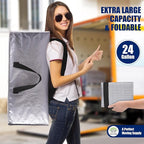 Cosy Family 8 Pack Heavy Duty Extra Large Moving Bags with Backpack Straps - Strong Handles & Zippers, Storage Totes For Space Saving, Fold Flat, Alternative to Moving Box (Set of 8, Silver)