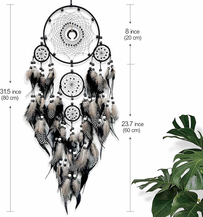 Dream Catchers for Adults Black Dream Catchers Large Dream Catcher Boho Dream Catcher Wall Decor for Boys Teen Room Decor Dorm Living Room Hanging Decoration Festival Gifts