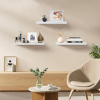 Upassion Floating Shelves for Wall Set of 3, 36" White Wall Shelves for Home Decor, Frame Display White Floating Shelf for Living Room, Bedroom, Bathroom, Kitchen