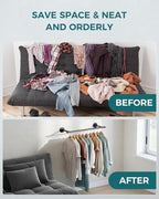 OROPY Industrial Pipe Clothing Rack, Wall Mounted Clothes Rack, Closet Rods For Hanging Clothes, 33" Multi-purpose Hanging Rod for Laundry Room, Bedroom and Closet Storage