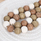Meplait Wood Bead Garland, 39in Farmhouse Beads with Tassels for Tiered Tray Decor