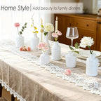 White Glass Bud Vases Set of 12, Small Vases for Flowers, Mini Flower Vases in Bulk for Wedding Decoration, Vintage Vase for Baby Shower Centerpieces, Home Décor