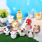 HunnmingRe 12 Pcs Cute Crochet Doll with Positive Card Soft Wool Animals Creative Knitting Dolls for Positive Support Inspirational Birthday Encouragement Gift(Animal Style)