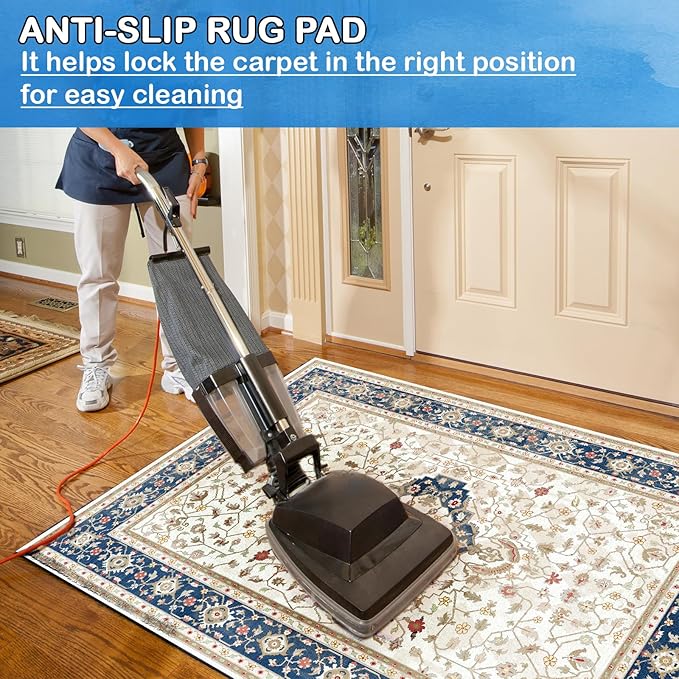 Non-Slip Rug Pads 1/4” Thick, 2x20Ft Waterproof Rugs Non Skid Rug Pad for All Floors and Finishes Durable Hardwood Floor Protective Felt Keeps Rugs in Place, Safe and Secure