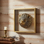 JJALIGHTS Exquisite Resin Animal Head Wall Sculpture (Gift Metal Frame) - Hedgie Imitation Copper Vintage Decor for Living Room, Bedroom & Office | Decorative Wall Hanging Art (Hedgehog)