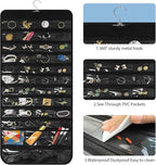 Bloss Hanging Jewelry Organizer With 90 Pockets,Earring Holder Organizer Storage For Valentine's Day Gift,Double-Sided Jewelry Holder for Earrings, Necklaces, Rings on Closet,Wall,Door(Black)