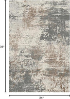 Ciicool Modern Abstract Area Rug 2x3 Washable Small Entryway Rugs, Non-Slip Low Pile Throw Rug, Thin Kitchen Bathroom Rug, Grey Brown Floor Carpet for Entrance Living Room Bedroom Indoor Door Mat