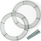 Pack of 2 12 Inch Wire Wreath Frame – Heavy-Duty Round Metal Wreath Form for DIY Crafts, Floral Arrangements, Christmas Wreaths, Holiday Decorations, and Wedding Home Décor Projects