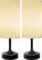 Wireless Lamp, 2-Pack, Ambient Light, Dimmable, 2700K, Timer, Touch Control, Portable, LED, Battery Operated, Rechargeable, Cordless, Desk Lamp, Kitchen Lamp, Fabric Shade, for Bedroom, Living Room