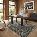Traditional Design Vintage Floral Area Rug 4 x 6,Washable Area Rugs - Perfect for Living Room, Bedroom, Pet & Child Friendly, Nursery - Stain & Water Resistant Non-Slip, Dining Room Decor