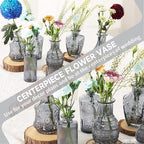Mini Bud Vases As Wedding Centerpieces for Tables,Clear Bud Vases for Flowers,Small Flower Vases Suitable for Birthday Party,Anniversary,Wedding Reception,Baby Shower (Black, 12PCS)