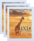 11x14 Picture Frame Set of 3,Wooden Frame 14x11 Wall Gallery Poster Photo frame white with Durable Shatter Resistant Plexiglass for Wall Mounting Family -friend- wedding best gift