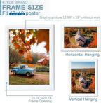 KTKDE 13x19 Picture Frame Set of 5,White Wooden frames, Vertical & Horizontal Wall Hanging for Wall Display,Studio Gallery Photo Frame for Photos, Posters & Art Prints