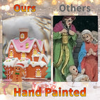 Christmas Snow Globes, Gingerbread House Musical Snow Globe Light up Swirling Glitter Snow Globe Pink Lantern with Timer, USB & Battery Operated Candy Cottage and Gingerbread Man Christmas Home Decor