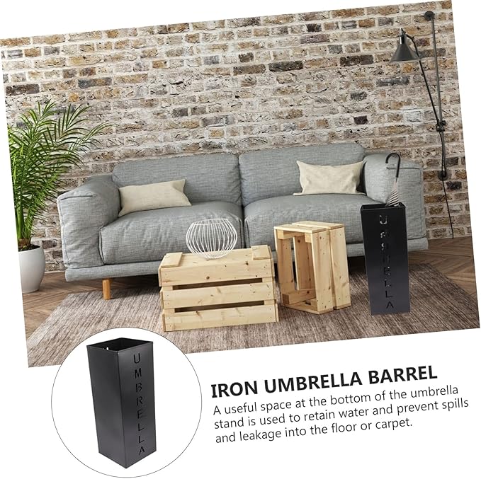 Convenient Indoor Umbrella Stand Metal Storage Rack for Entryway Rain Folding Umbrellas Water Retention Base for Home Office Use