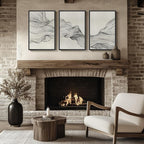 Framed Black and Beige Abstract Wall Art, 3 Piece Modern Canvas Prints Paintings Artwork for Walls, Minimalist Abstract Line Pictures for Living Room Dining Room Bedroom Office Wall Decor 16x24 In