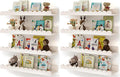 Shario Nursery Book Shelves, 8-Pack White Floating Shelves for Wall Kids, Scalloped Shelves, Wall Book Shelves for Bedroom Kids, Toddler Room, Baby Room, Nursery Decor