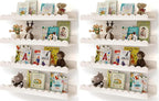 Shario Nursery Book Shelves, 8-Pack White Floating Shelves for Wall Kids, Scalloped Shelves, Wall Book Shelves for Bedroom Kids, Toddler Room, Baby Room, Nursery Decor