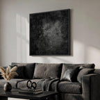 Large Framed Black Abstract Wall Art, Modern Square Canvas Painting Artwork for Walls, Minimalist Dark Moody Pictures for Living Room Bedroom Dining Room Hallway Office Wall Decor, 36x36 In