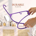 Plastic Hangers 50 Pack Purple - Clothes Hangers - Makes The Perfect Coat Hanger and General Space Saving Clothes Hangers for Closet - Percheros Ganchos para Colgar Ropa Hangars