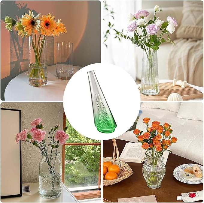 Mini Gradient Glass Vase, Exquisite Desktop Decorative Vase, Pro Glass Replacement (Green)