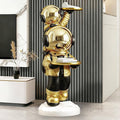 Large Astronaut Statue, Astronaut Sculpture, Astronaut Decoration, Cool Metal mask Decor, Floor Sculpture, Suitable for Living Room, Bedroom, Stores, etc., Tray can be Used for Storage