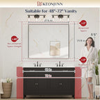 Keonjinn Large Black Bathroom Mirror 48 x 40 Inch, Bathroom Vanity Mirror for Wall, Oversized Metal Framed Mirrors for Over Sink, Rectangle Square Corner Framed Farmhouse Mirrors(Horizontal/Vertical)