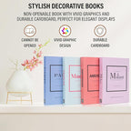 PROBENEX Pastel Medium | 4 PCS Faux Decorative Books for Home Decor | Not Real Books (Cardboard Boxes) | Coffee Table, Shelf Styling & Modern Aesthetic Accent Pieces for Living Room, Office