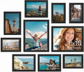 Vittanly 10 Pack Picture Frames Collage Wall Decor, Gallery Wall Frame Set for Wall or Tabletop Display, Engineered Wood and Shatter-resistant Plexiglass, Multi Sizes with 8x10, 5x7, 4x6 Frames, Black