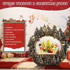 Christmas Snow Globe Lantern Water Glittering Lantern with Snowman 8 Music Songs & 6H Timer Christmas Snow Globes USB & Battery Operated for Christmas Festival Decorations Gifts (Bridge-Snowman)