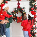 Bow Shape Metal Door Wreath Hanger, Christmas Wreath Hooks for Front Door, Decorative Wreath Hangers for Front Door - Over The Door No Drill Hold for Holiday Garland & Decor