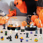 Halloween Snow Globe Craft Kit - 8 Set DIY Plastic Snow Globe Craft with Mini Resin Ghost Haunted House, Make Your Own Party Decor with Glitter for Classroom Activity Gifts (Halloween)
