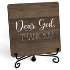 Modern Farmhouse Decor, Home Decor For Living Room, Boho Chic Aesthetic Shelf Decorations, Christian Rutsic Dear God Sign, Farm House Entryway Tv Stand Fireplace Coffee Table Decoration (07)