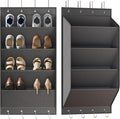 WVM Over The Door Shoe Organizer with Large Deep Pockets, Hanging Closet Shoe Rack for Large Shoes, Boots, Multifunctional Entryway Door Hanger with Hooks