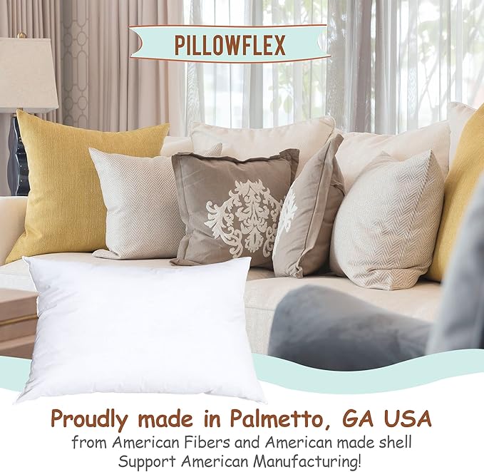 Pillowflex Synthetic Down Pillow Insert - 13x19 Down Alternative Pillow, Ultra Soft, Small Rectangle, Lumbar, Travel, Neck, Sleeping Pillow - 1 Decorative Pillow Form
