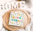 SRADMO Boho Floral Inspirational Wood Box Sign Desk Decor, Motivational Office Decor, Positive Inspirational Theme Wooden Block Box Sign Decoration for Home Office Shelf Table Decorative Accessories