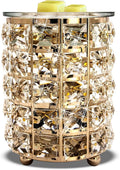 Wrought Iron Crystal Wax Melt Warmer Electric Oil Burner Wax Melt for Home, Kitchen, Living Room, Bedroom, SPA(Golden)?-