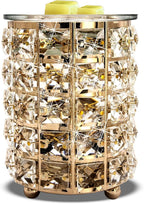 Wrought Iron Crystal Wax Melt Warmer Electric Oil Burner Wax Melt for Home, Kitchen, Living Room, Bedroom, SPA(Golden)?-