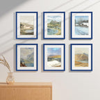 Vittanly 11x14 Picture Frames Set of 9, Shatter Resistant Plexiglass, Display 8x10 Pictures with Mat or 11x14 without Mat, Photo Frames for Wall or Tabletop, Engineered Wood, Blue