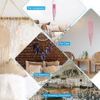 PATIKIL Moon Star Dream Catcher Decor, 39" Boho Dream Catcher Macrame Woven Wall Hanging for Home Decor Bedroom Accessories Cafes Wedding Decoration, Blue
