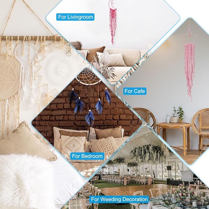 PATIKIL Moon Star Dream Catcher Decor, 39" Boho Dream Catcher Macrame Woven Wall Hanging for Home Decor Bedroom Accessories Cafes Wedding Decoration, Green