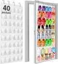 Over the Door Shoe Organizer with 40 Clear PVC Pockets – Waterproof Hanging Shoe Holder for Closet & Bathroom – Space-Saving Door Shoe Rack for Shoes, Toys, Toiletries & Snacks (White)