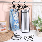80 Pcs Scarf Hangers, Plastic Scarf Holder Organizer with Center Bar, Space Saving Clothes Hanger for Scarves, Ties, Belts, Headbands (Black)