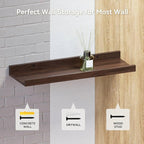 Boswillon 55.1 Inches Long Floating Shelves, 2 Set Rustic Wall Shelf for Bedroom, Nursery Book Shelf with Lip, Picture Ledge Shelf for Living Room, Bathroom, Kitchen - Walnut