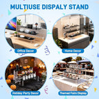 2 Packs Acrylic Display Stand Riser,3 Tier Perfume Organizer Cupcake Stand Acrylic Pop Shelves Holder,Black Desk Display Shelf for Figure,Trinket,Collectibles,Dessert Tray Stands for Party Decor-7.9in
