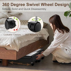 Under Bed Storage with Wheels - 2Pack 60L Underbed Storage Containers with Clear Lid & Label, Rolling Under Bed Storage Bins for Clothes, Shoes, Blankets (XL,Black)